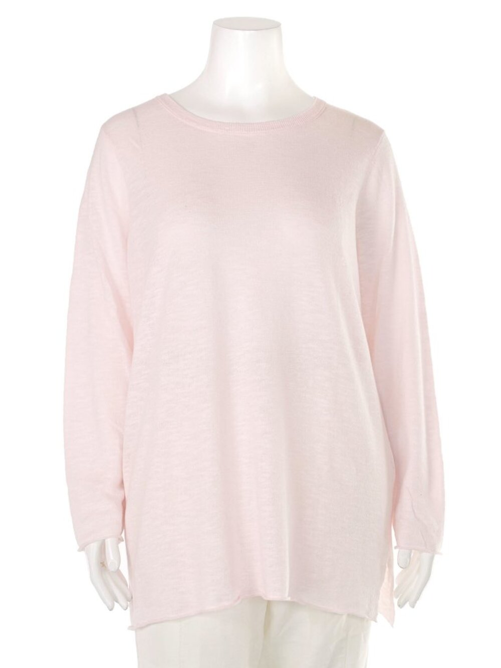 Eileen Fisher Pale Pink Organic Linen/Cotton Tunic Sweater Women's sz XL